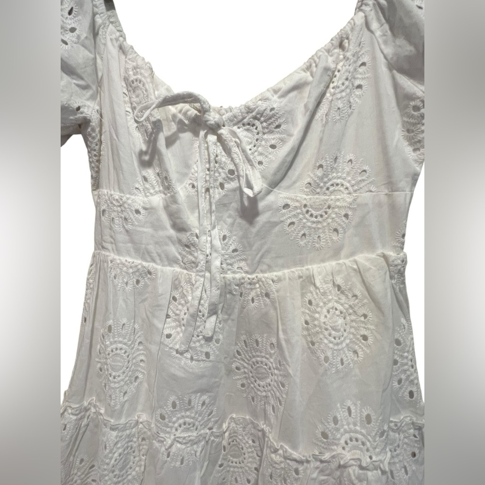 Princess Polly Lavine Babydoll Eyelet Mini Dress White Flared Sz US 6 NWT - Picture 5 of 9